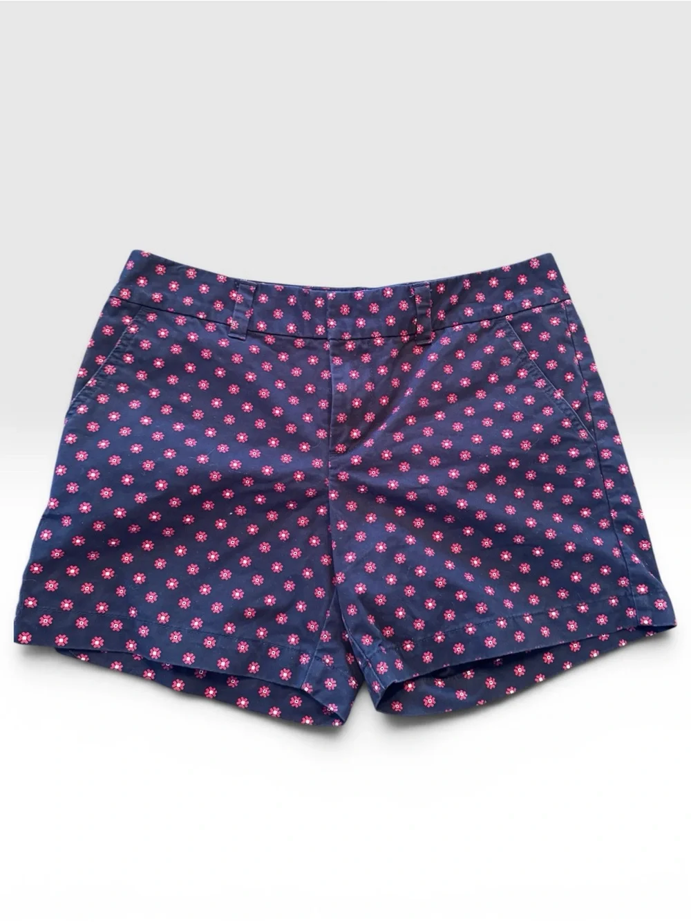 Tommy Hilfiger Navy Shorts with Pink Dot Pattern-100% cotton